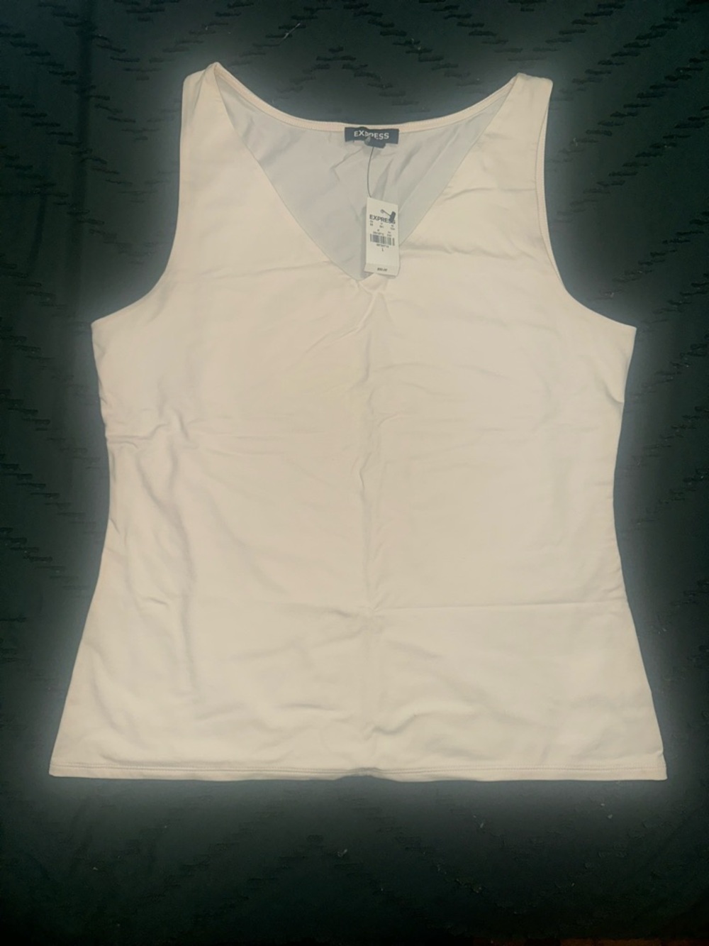Express Cream V-Neck Tank
